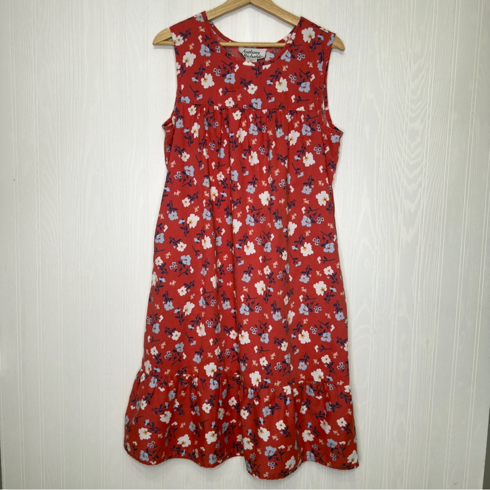Vintage Anthony Richard’s red floral sleeve dress size M